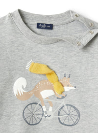 t-shirt neonato con stampa volpe