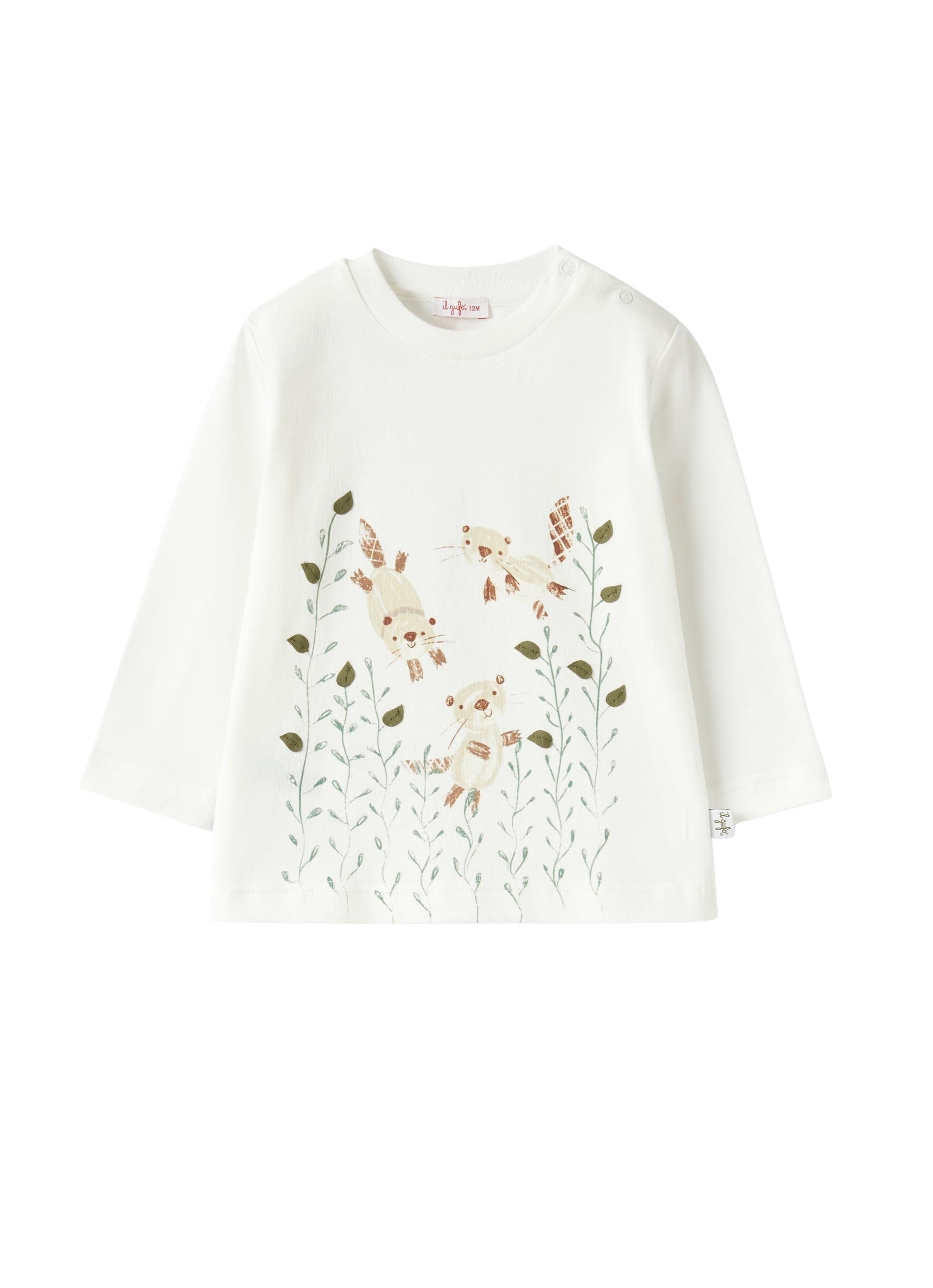 t-shirt neonato stampa scoiattoli