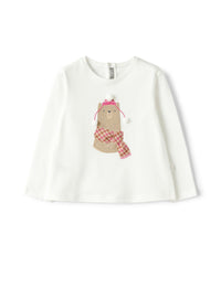 Long-sleeve T-shirt with teddy bear print