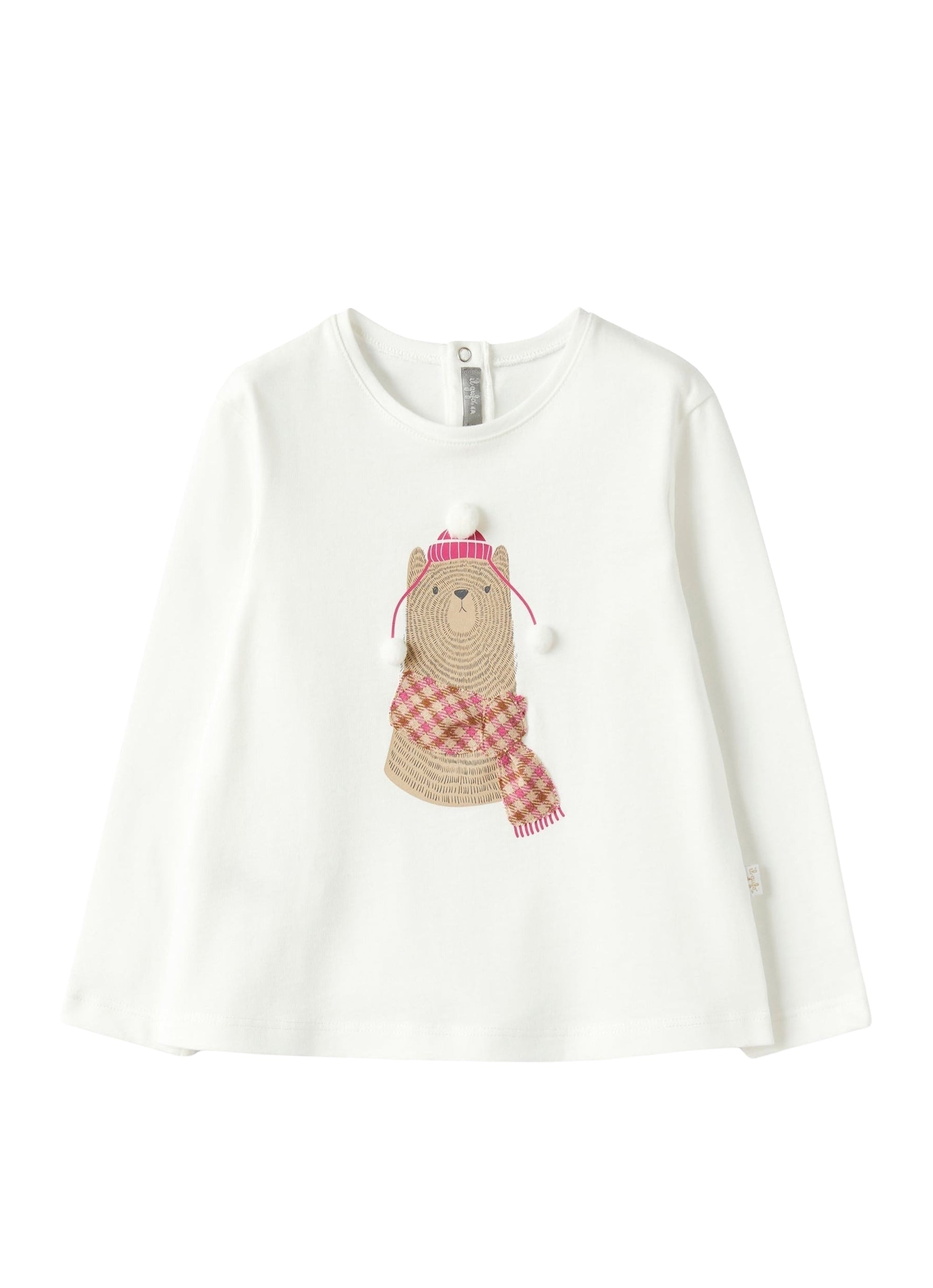 t-shirt manica lunga con  stampa orsetto