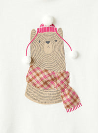 t-shirt manica lunga con  stampa orsetto