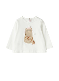 Baby girl’s T-shirt with a teddy bear print