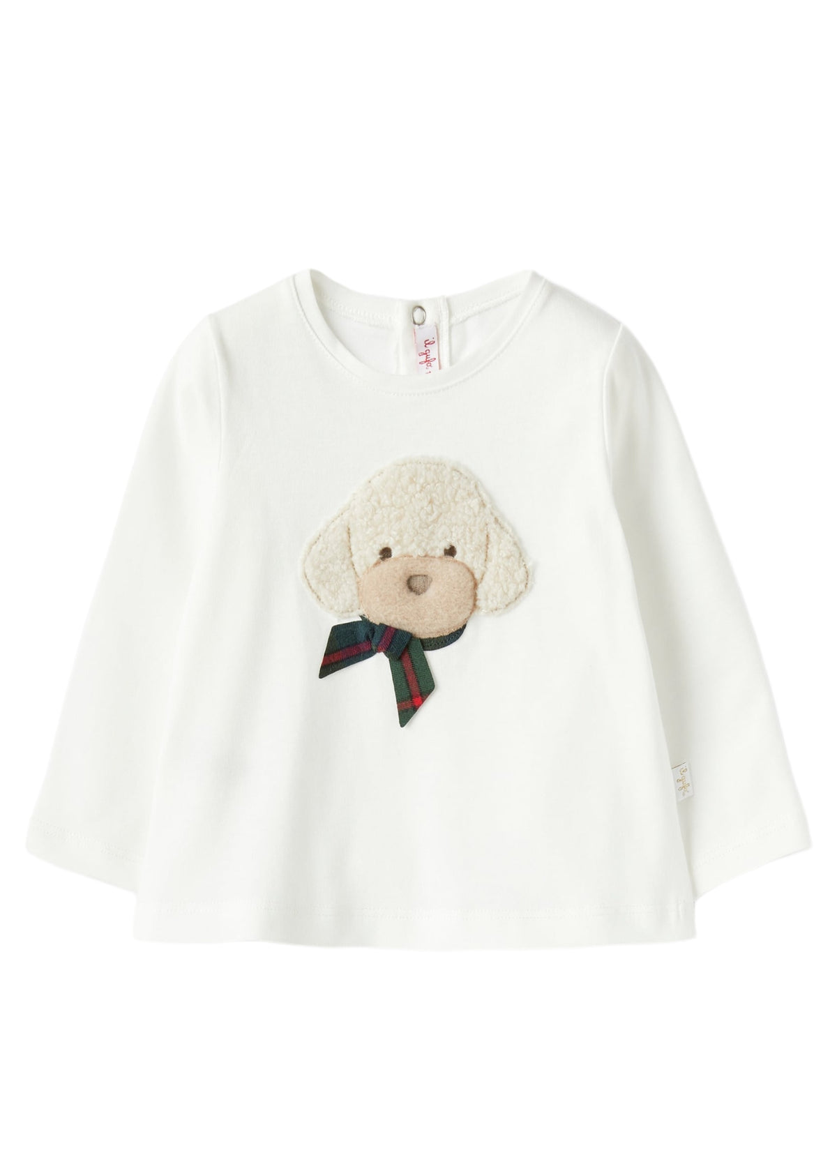 Baby Boy’S T-Shirt With Poodle Detail In Teddy Fleece