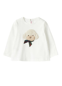 t-shirt neonato con barboncino in teddy