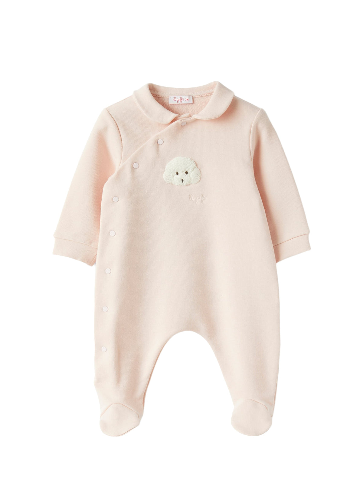 Fleece Babysuit With A Pink Poodle Detail