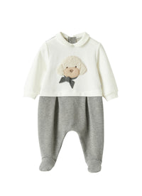 Fleece babysuit with teddy-fur poodle detail