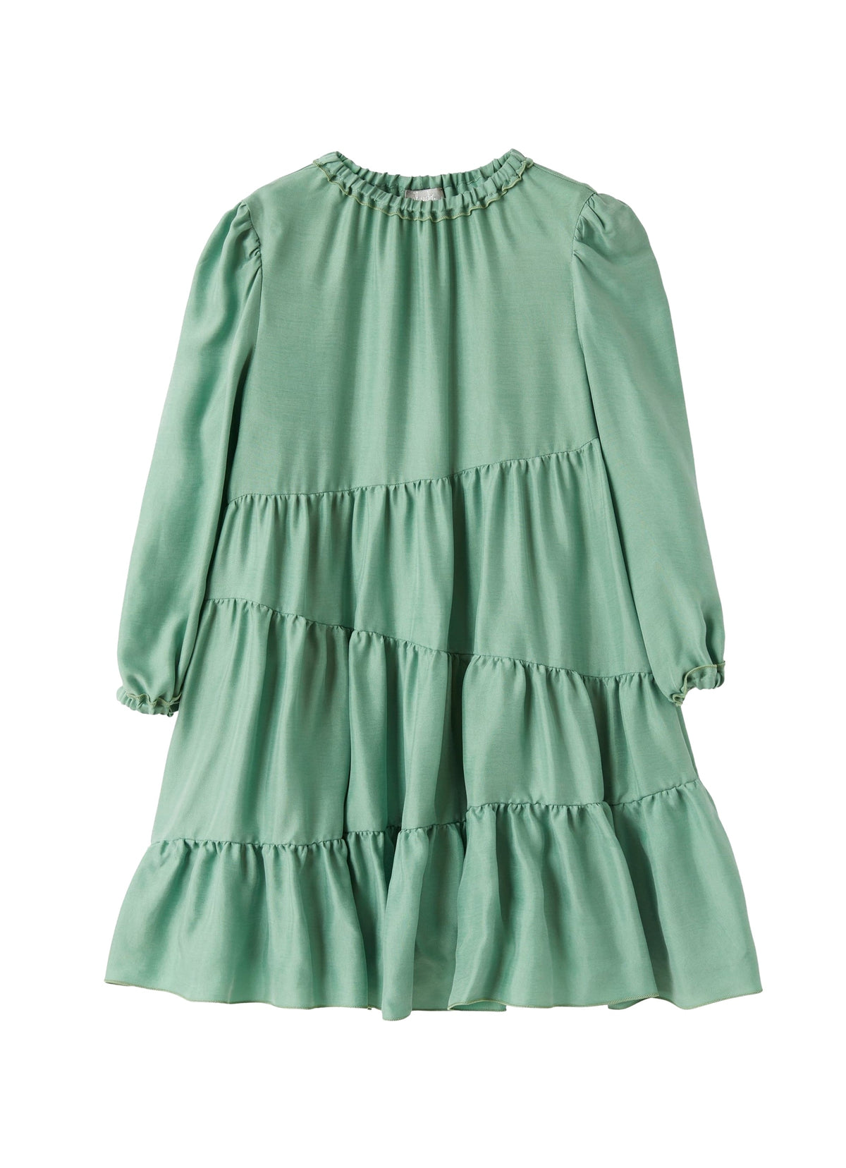 vl533r0001_571 // DOUBLON PAS FUSION /// DOUBLON DEVIENT OK PICS / vestito a balze in cupro  verde