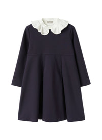 Dress In A Blue Milano-Stitch Fabric