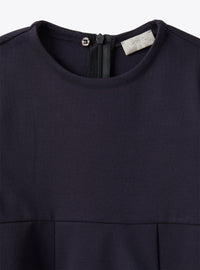 Dress In A Blue Milano-Stitch Fabric