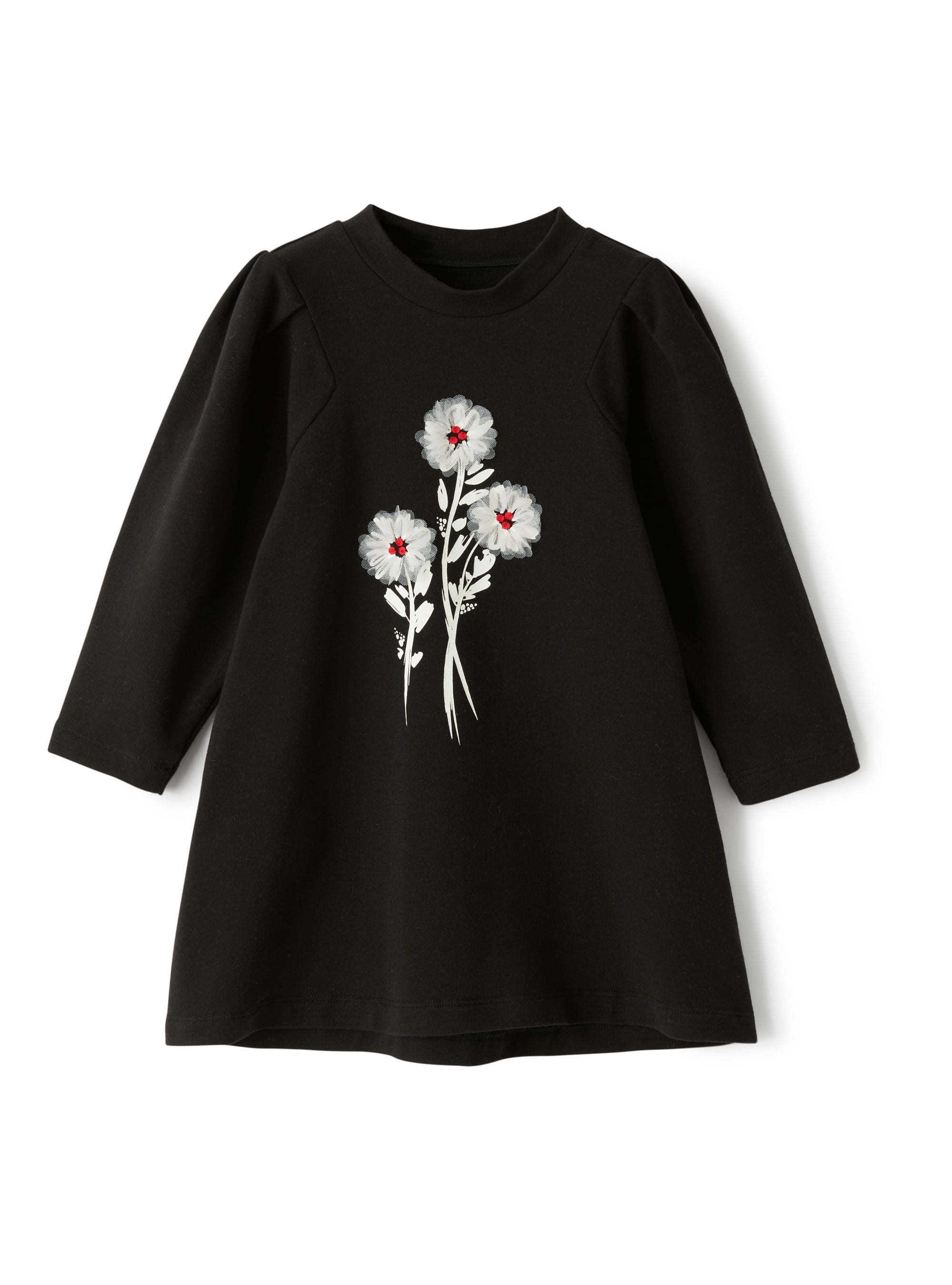Dress in stretch fleece with floral print design