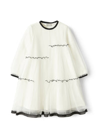 Tulle dress with black edging