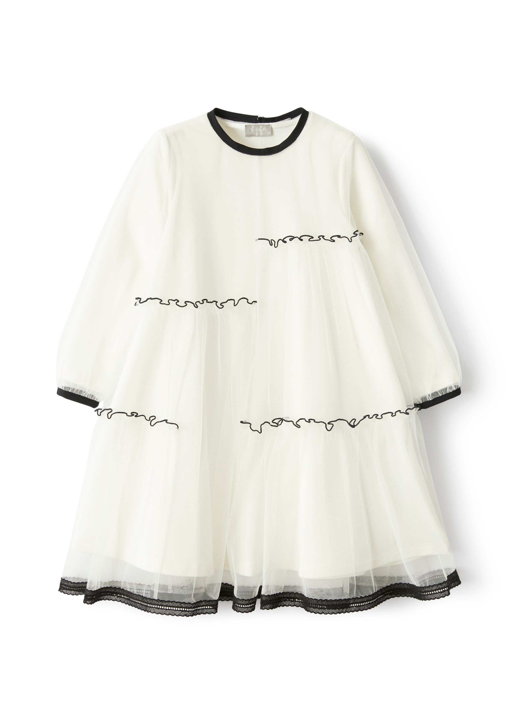 Tulle dress with black edging