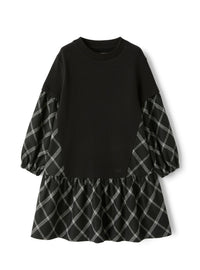 Fleece dress with a technowool detail