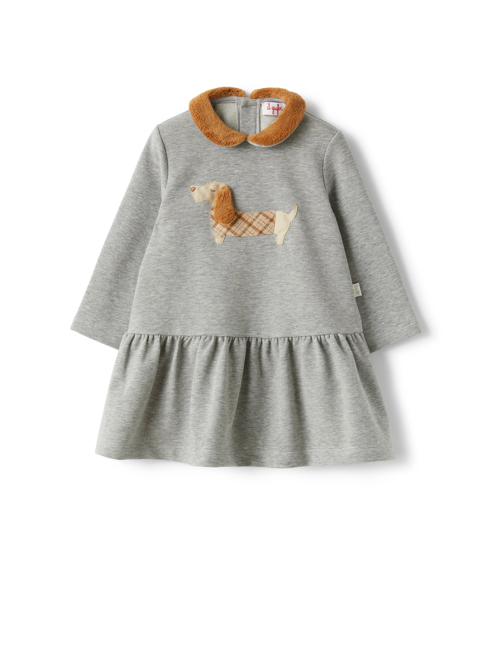 Baby girl’s dress in grey fleece