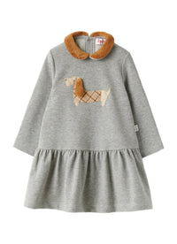 Baby Girl’S Dress In Grey Fleece