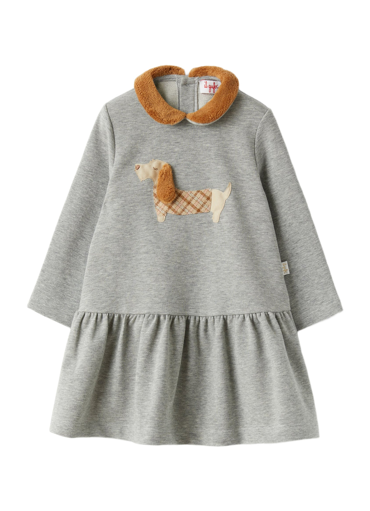 Baby Girl’S Dress In Grey Fleece