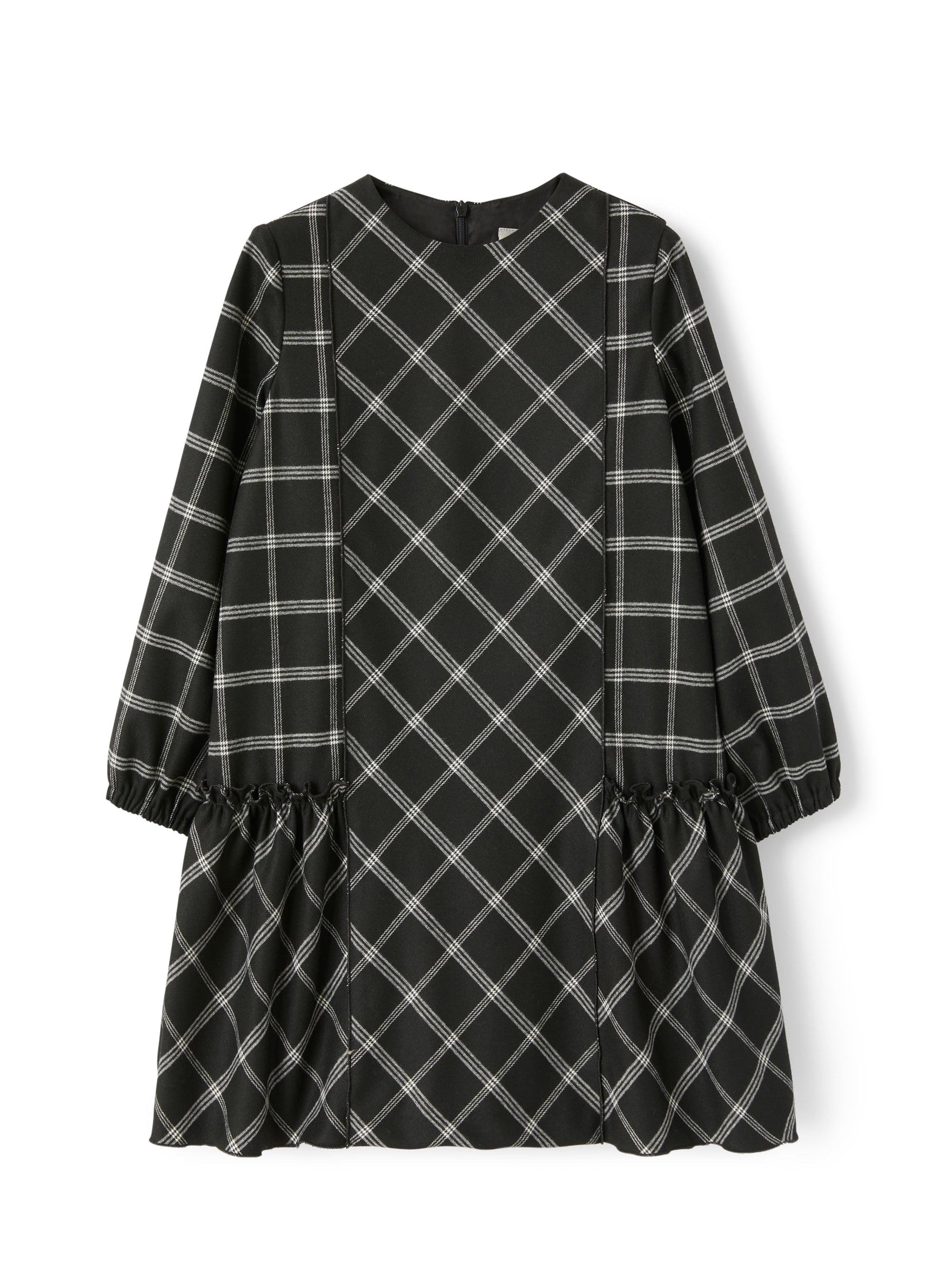 Dress in checked technowool