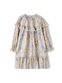 Dress in floral-printed viscose