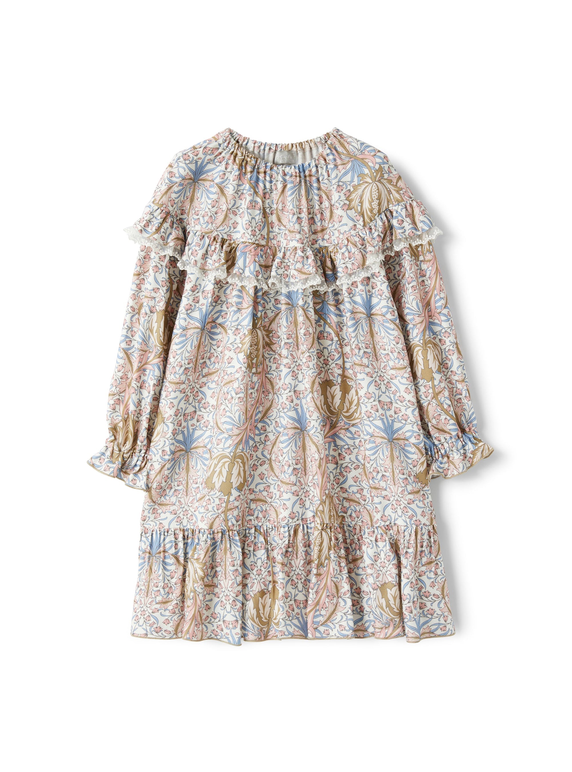 Dress in floral-printed viscose