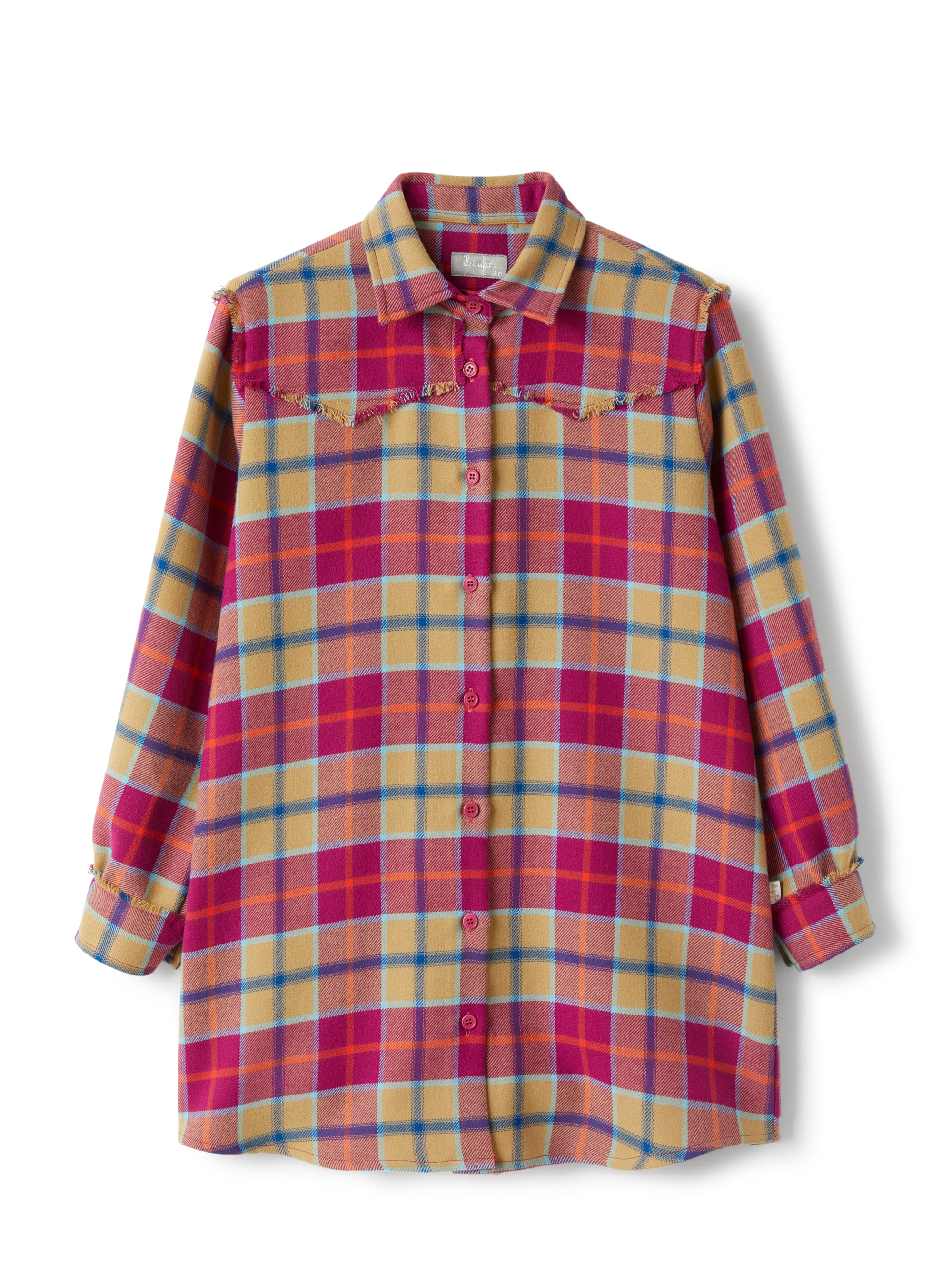 Dress in checked technowool