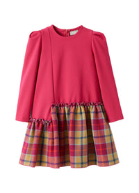 Dress With Check-Patterned Flounce