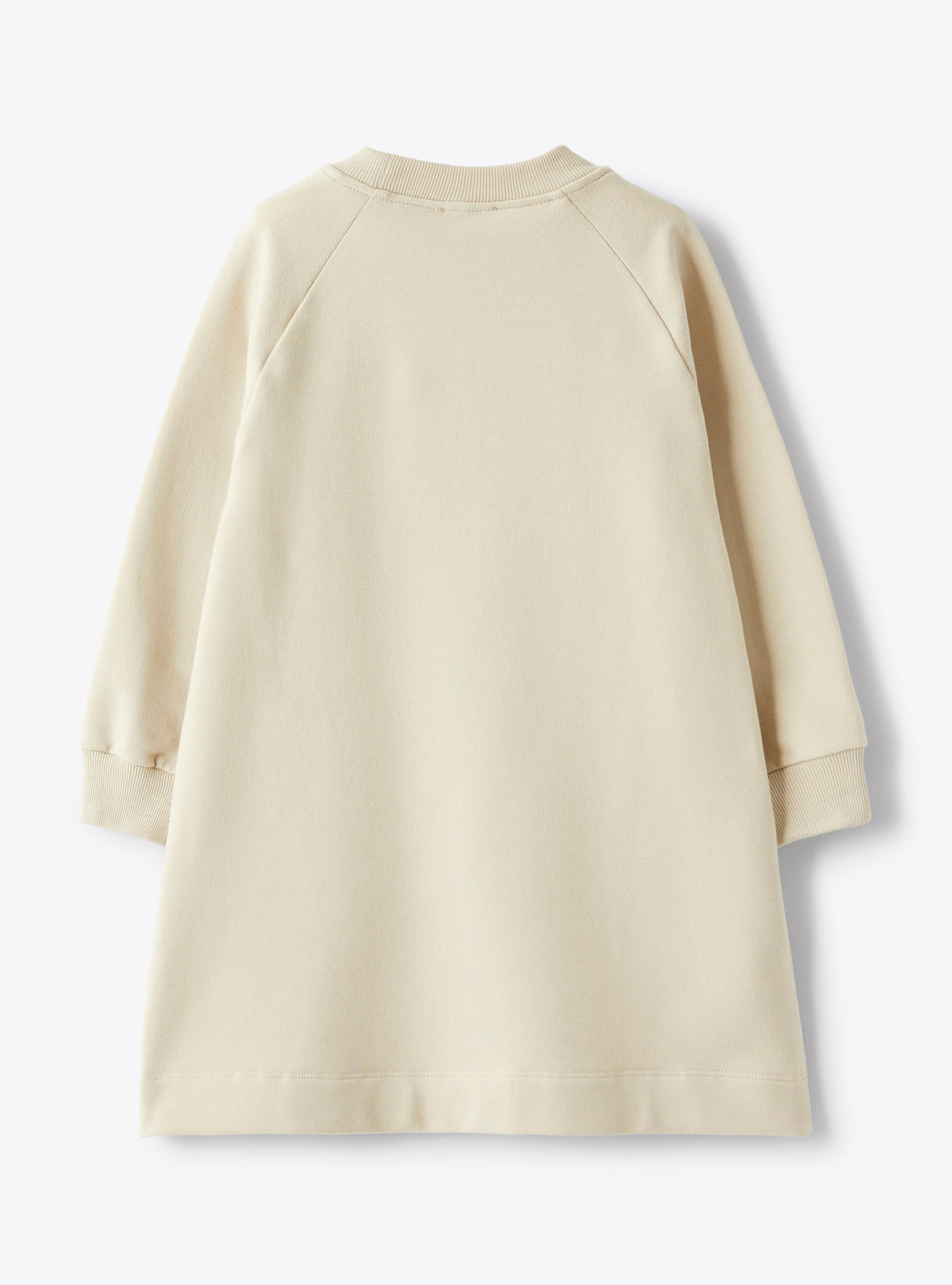 Natural-Hued Fleece Dress With Multicoloured Flowers