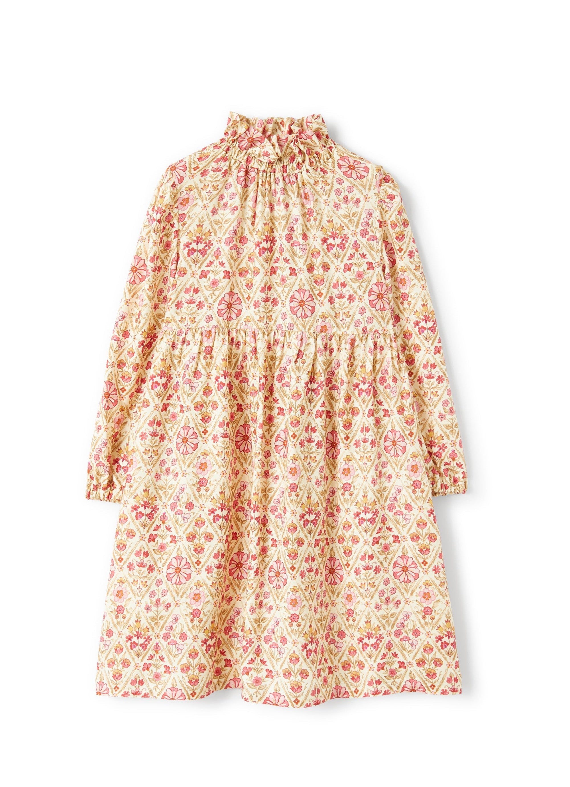 Dress in floral-printed viscose