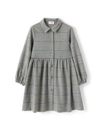 Dress in overchecked technowool