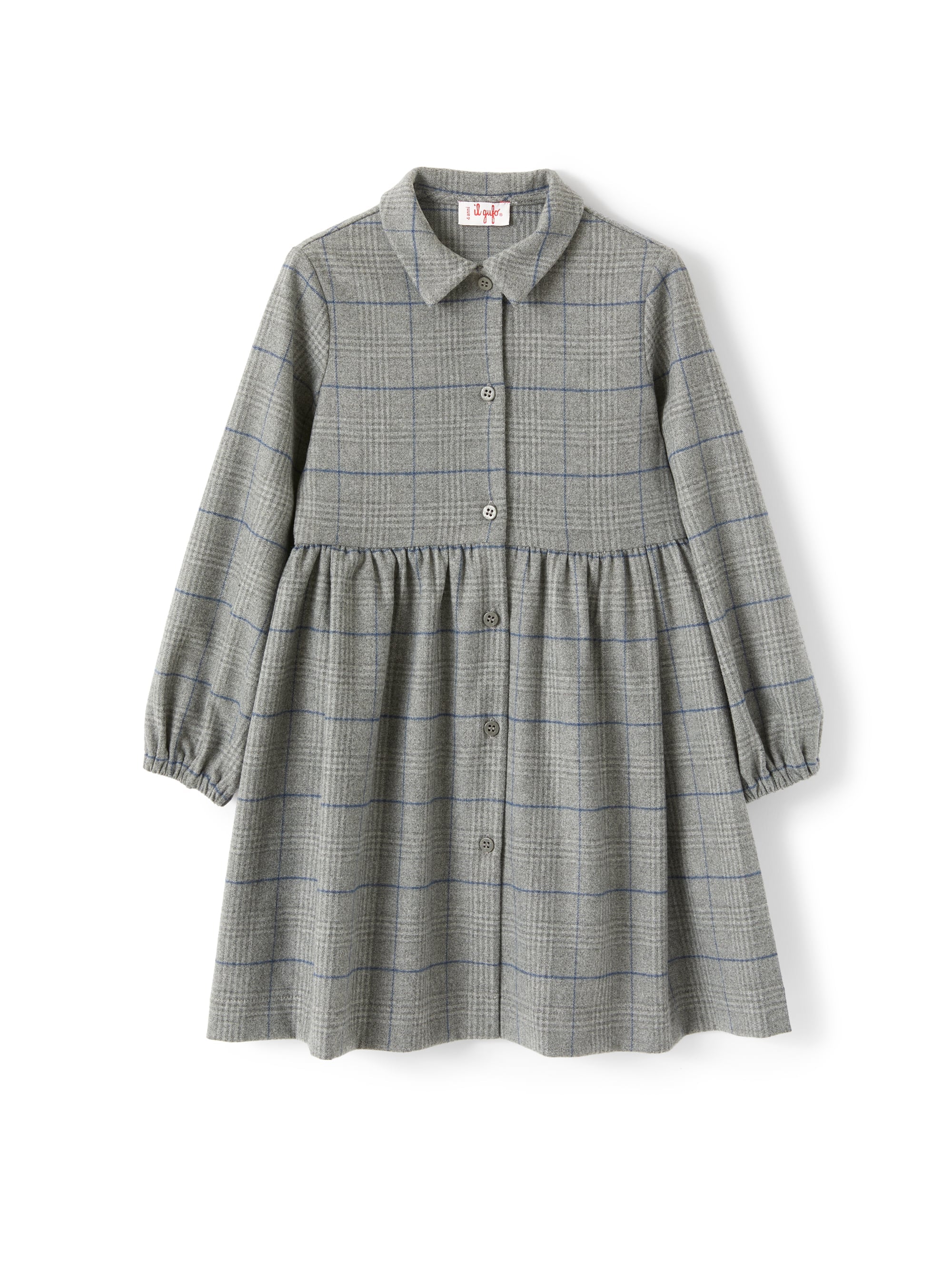Dress in overchecked technowool
