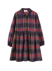 Tartan-patterned technowool dress