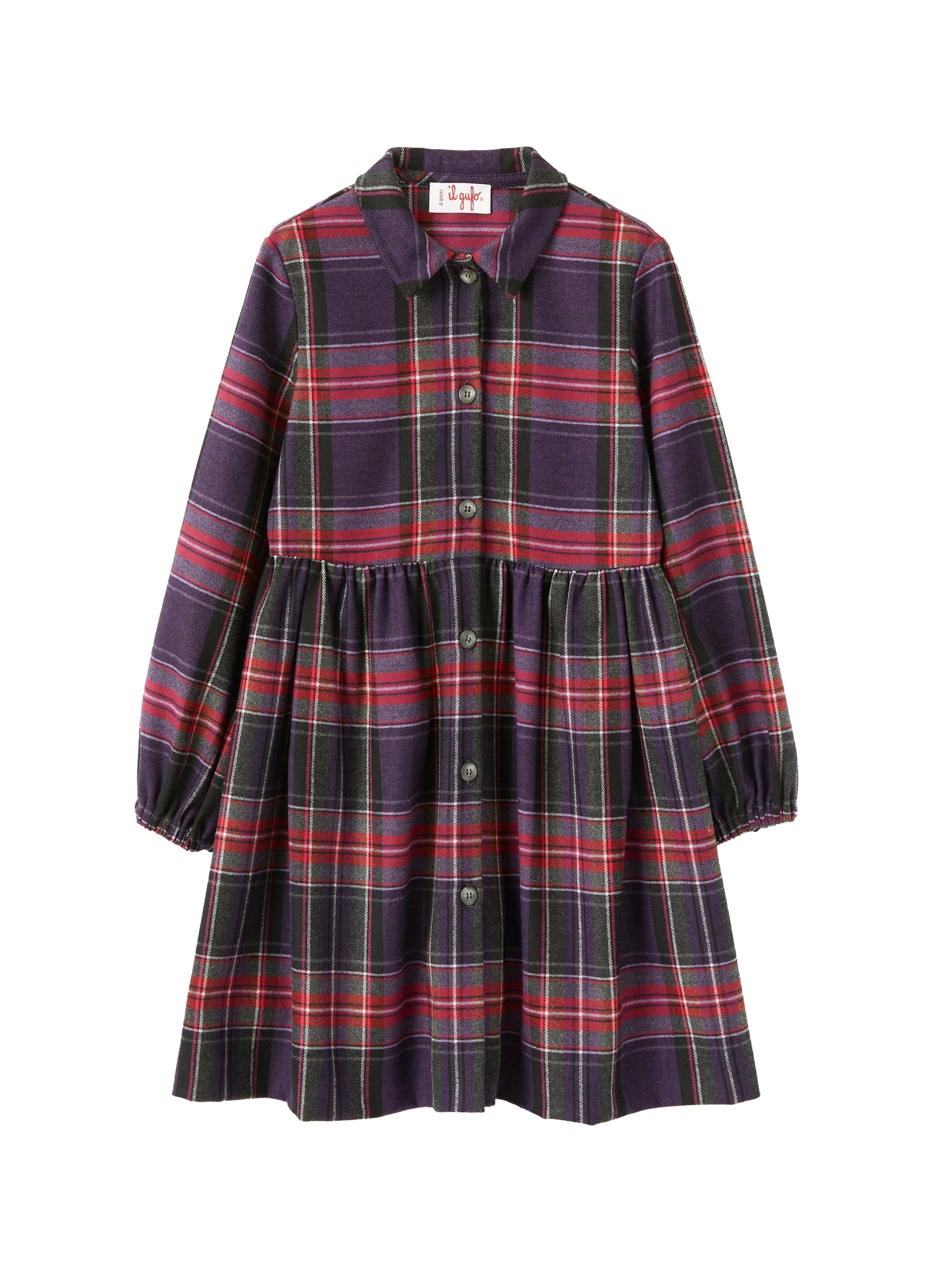 Tartan-patterned technowool dress