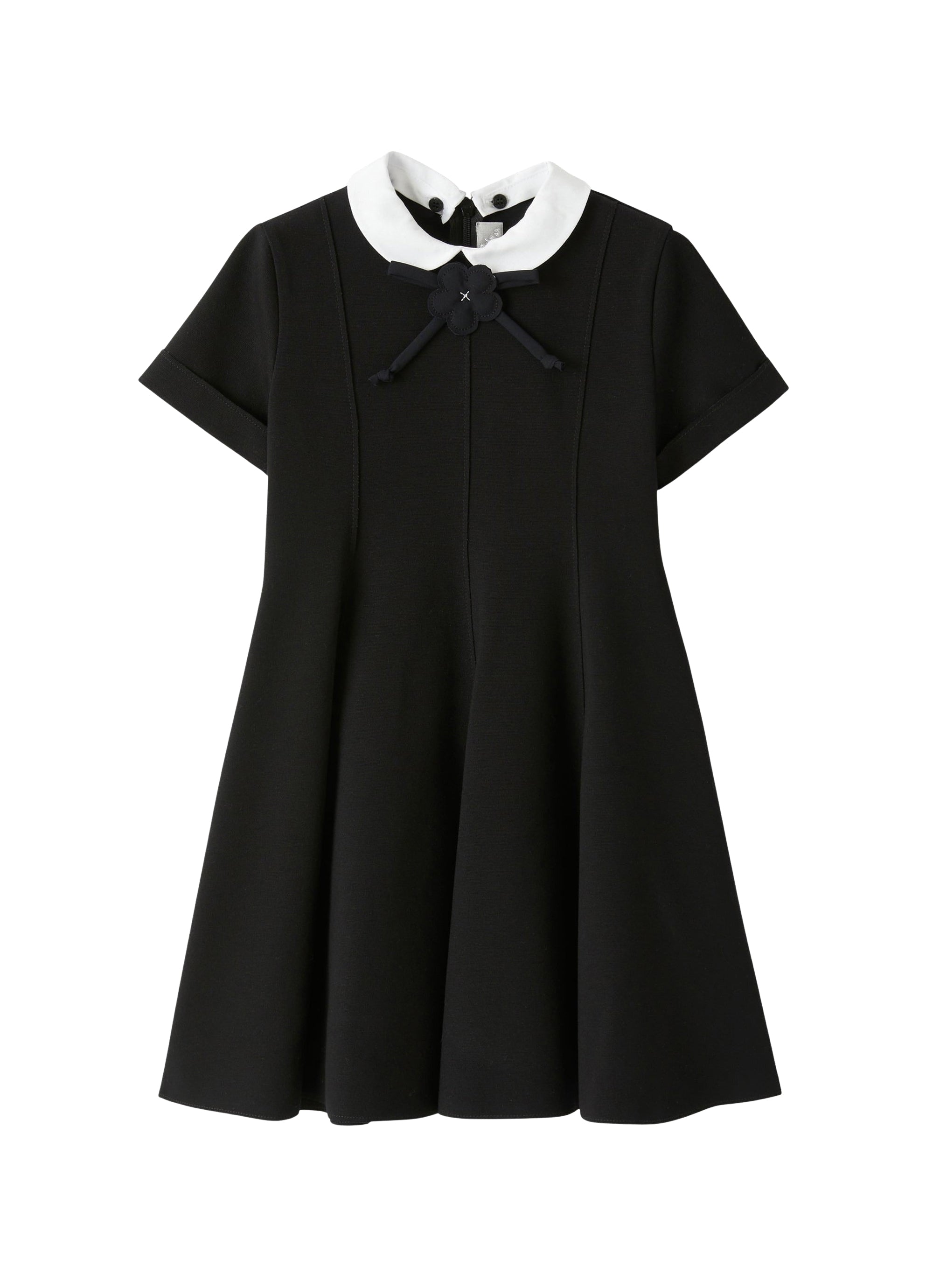 Dress in Milano stitch with collar