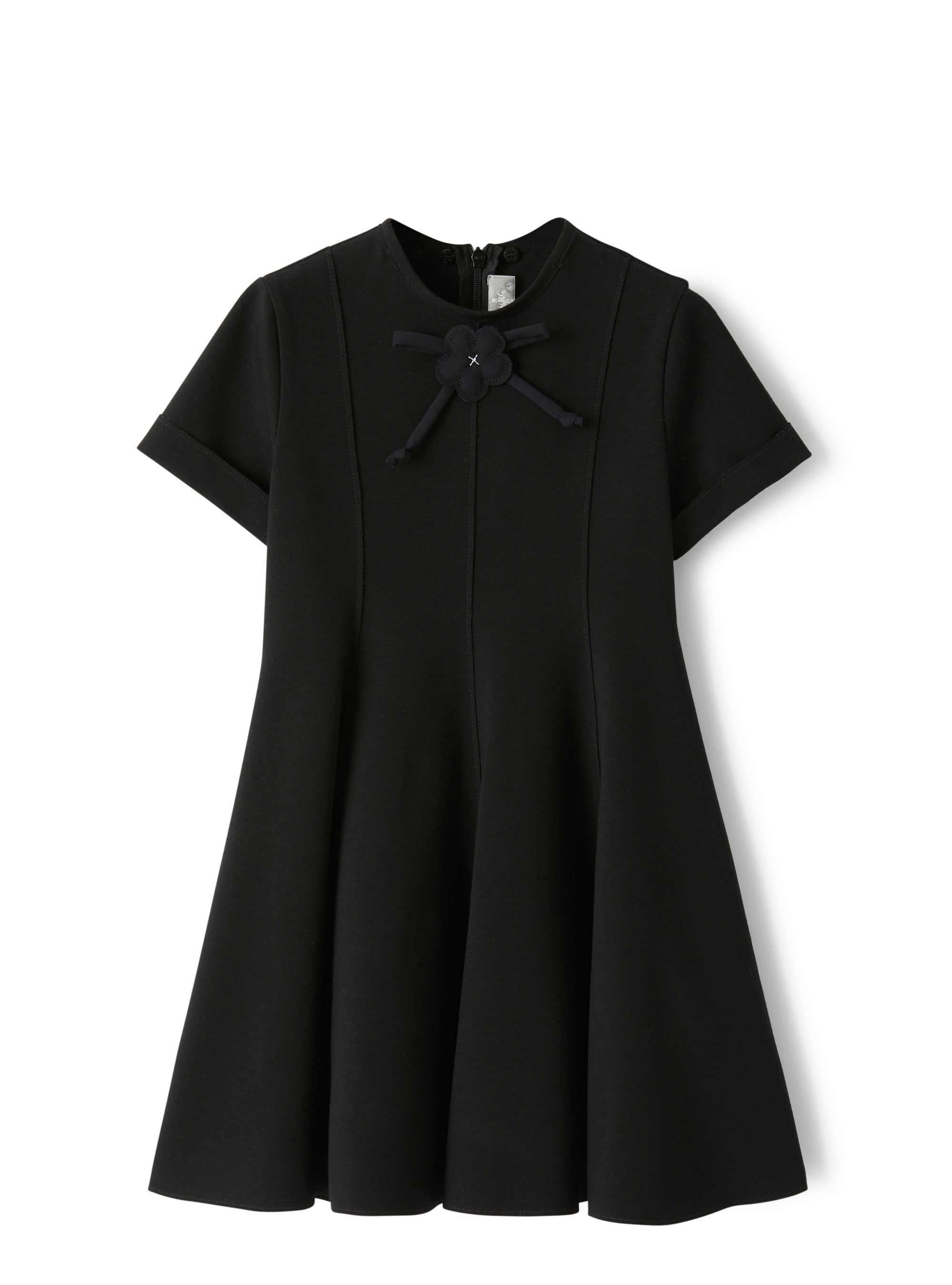 Dress in Milano stitch with collar