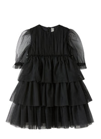 vestito a balze  in tulle nero