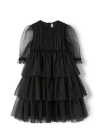 vm735h0018_099 // DOUBLON PAS FUSION /// Tiered Dress In Black Tulle
