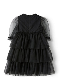 vestito a balze  in tulle nero