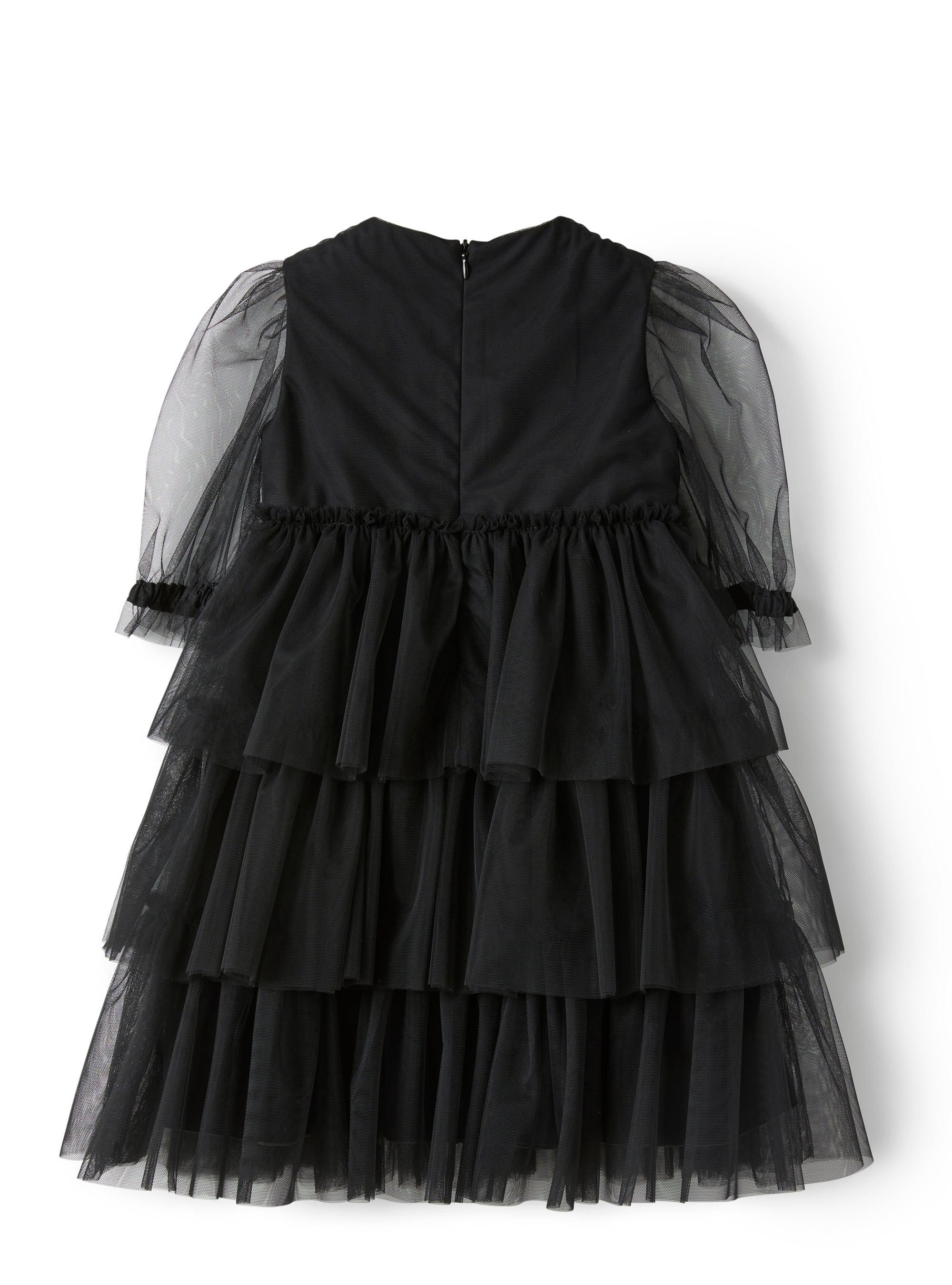 vestito a balze  in tulle nero