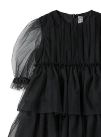 vestito a balze  in tulle nero