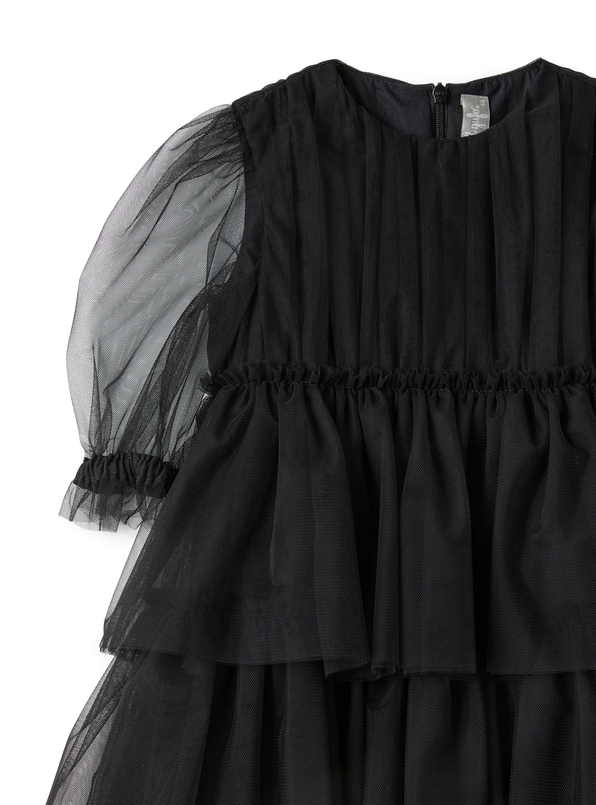 vestito a balze  in tulle nero