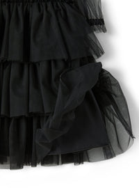 vestito a balze  in tulle nero