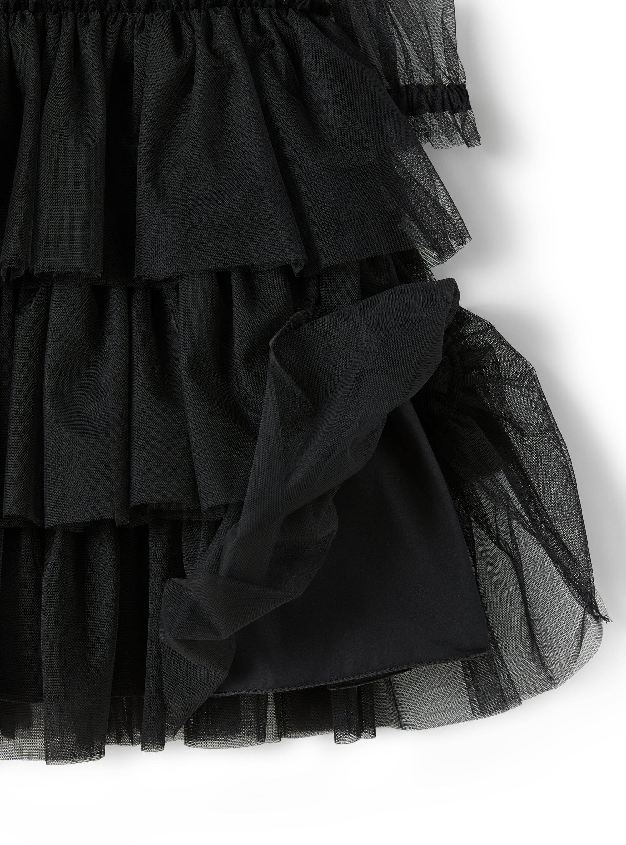 vestito a balze  in tulle nero