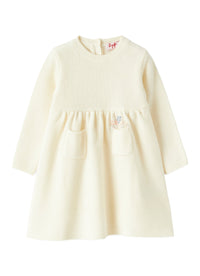 Baby Girl’S Tricot-Knit Dress With Embroidery