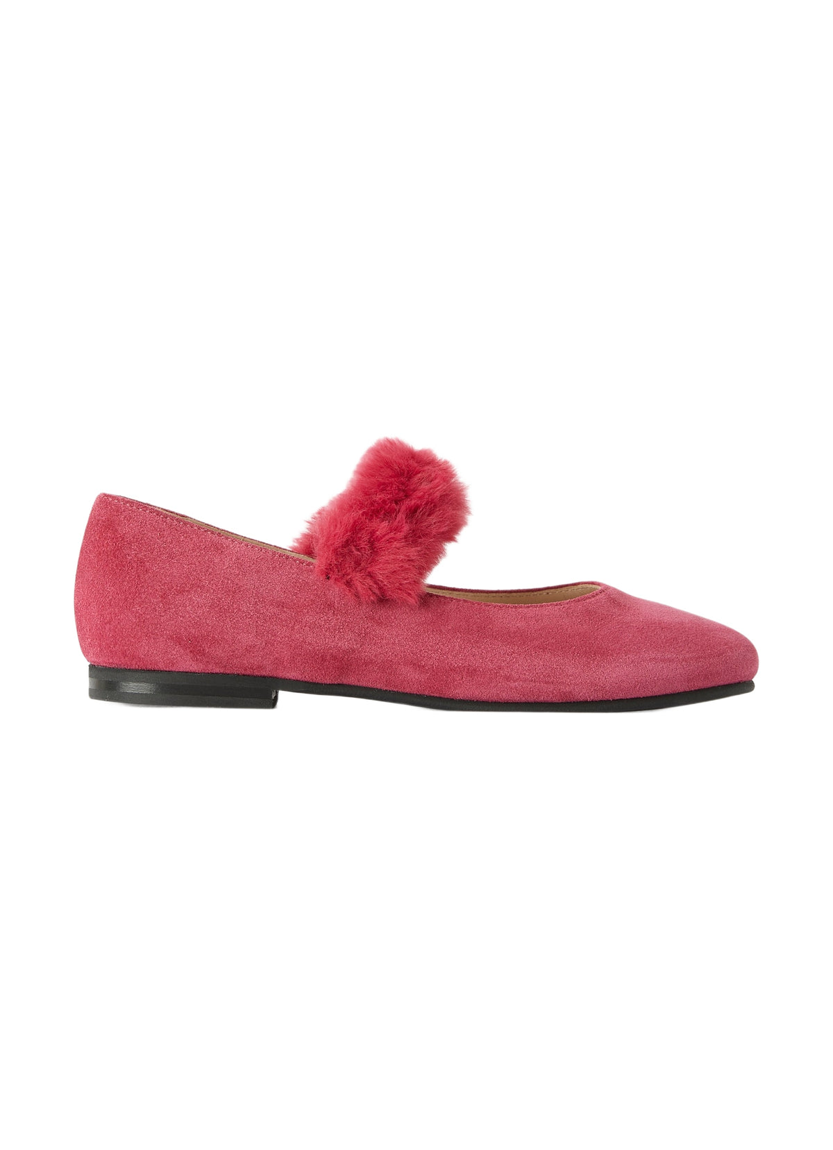 Ballet Flat In Fuchsia-Pink Suede