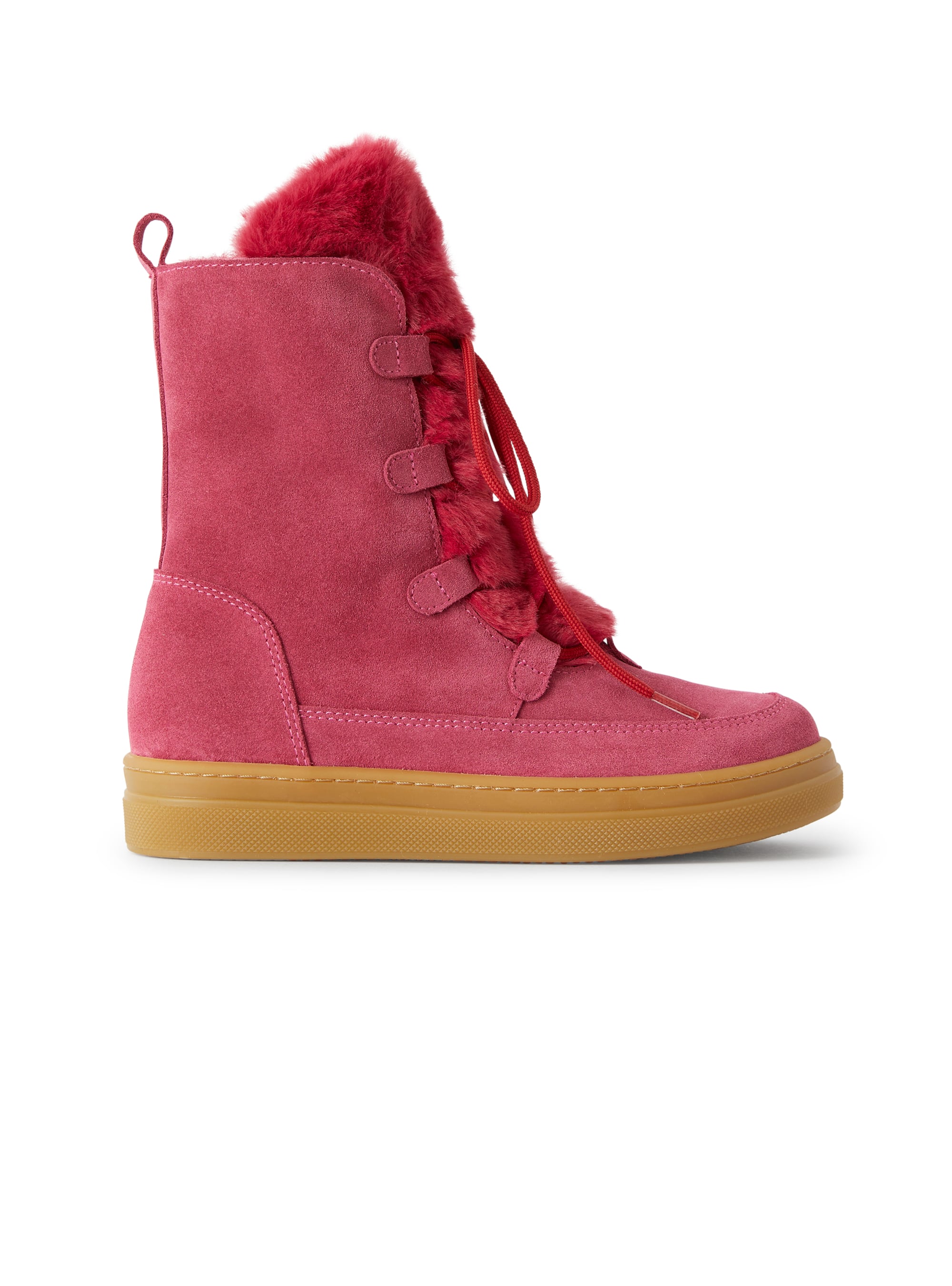 Ankle boot in nubuck and faux shearling