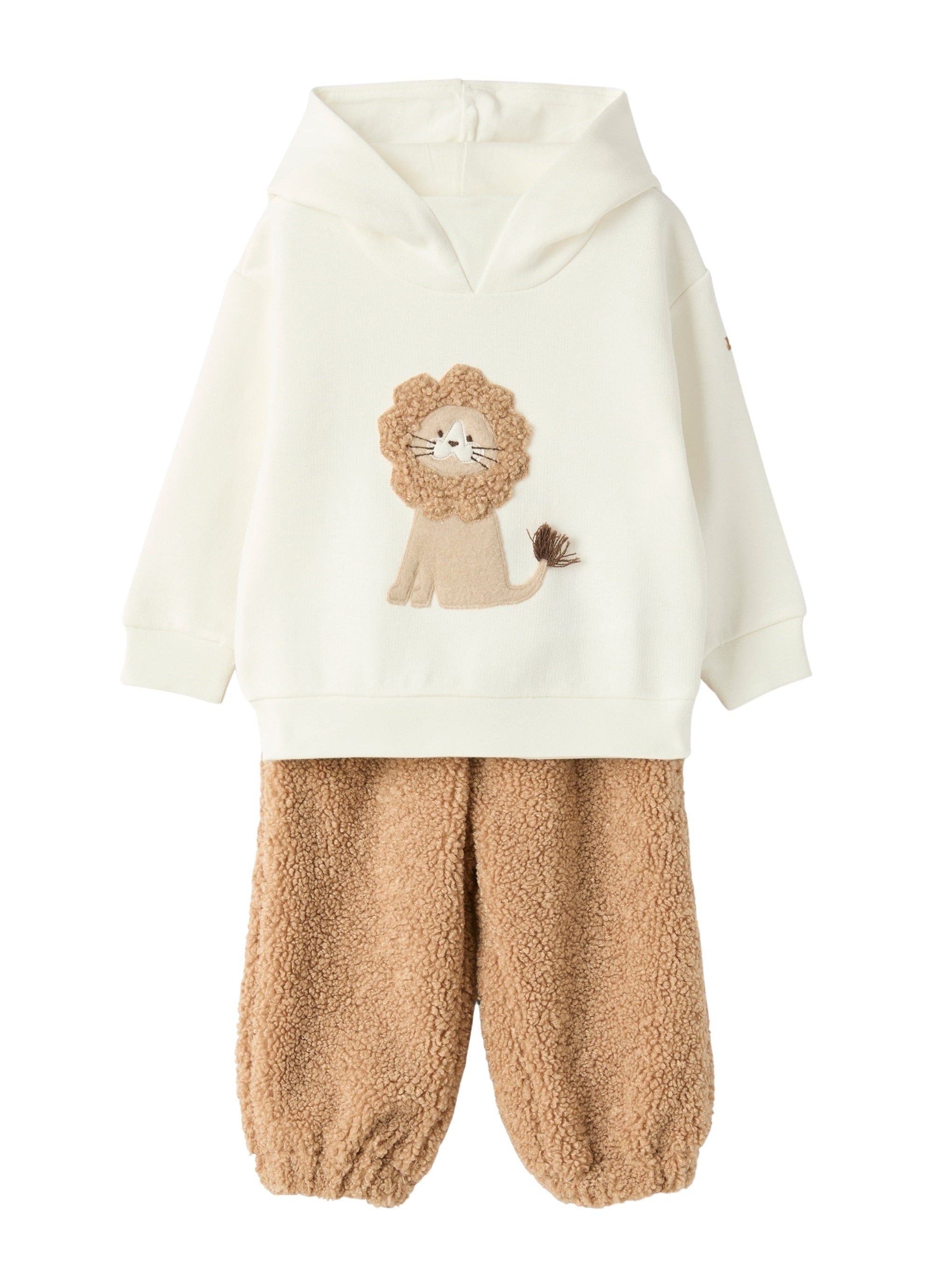 Fleece and curly fabric set