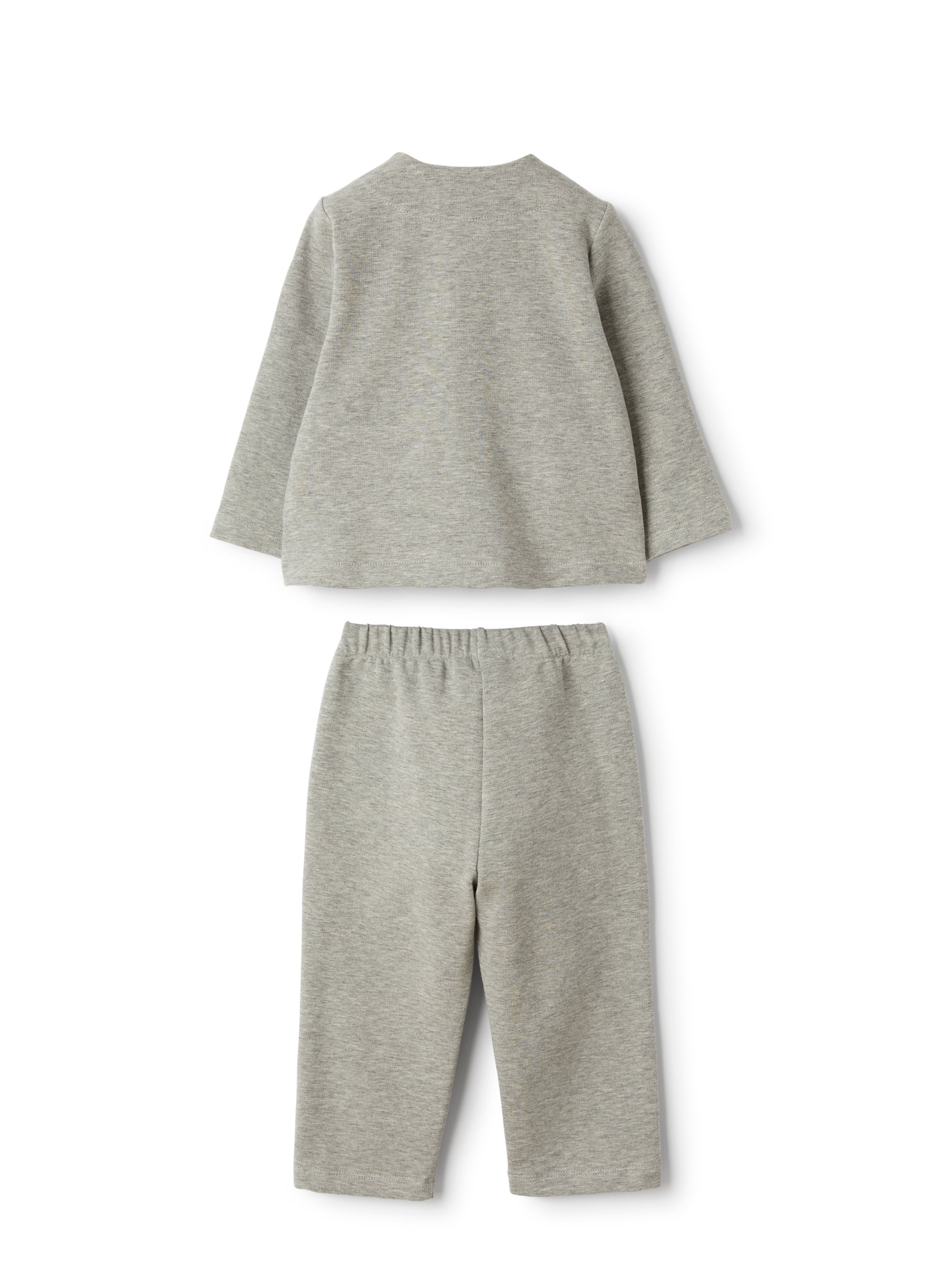 Stretch cotton fleece set with appliqué