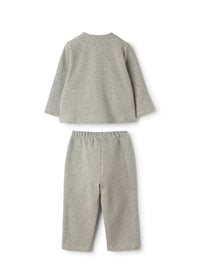 Stretch cotton fleece set with appliqué