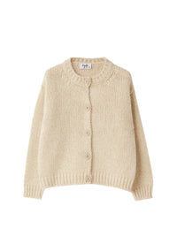 Crew neck cardigan in lurex yarn