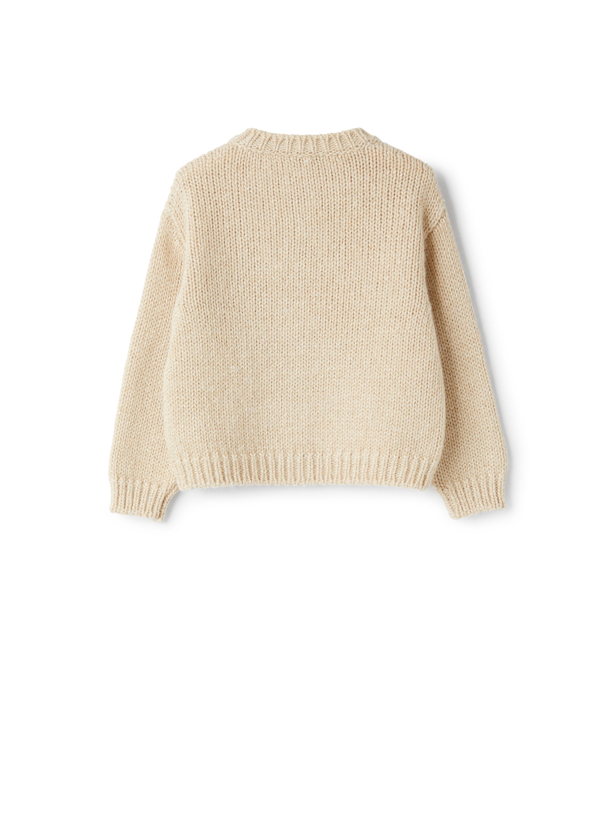 Crew neck cardigan in lurex yarn