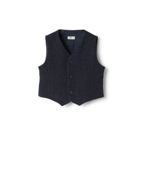 Vest in sweat fabric with pinstripe pattern